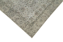 Overdyed Vintage Gri Eskitme Pamuk Yün El Dokuma Halısı 157x293 Agacan
