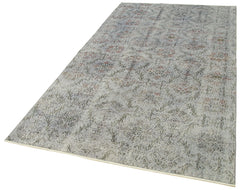 Overdyed Vintage Mavi Eskitme Pamuk Yün El Dokuma Halısı 148x263 Agacan