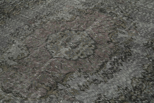 Overdyed Vintage Siyah Eskitme Pamuk Yün El Dokuma Halısı 186x292 Agacan