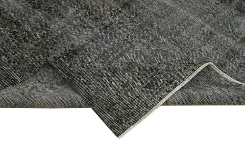 Overdyed Vintage Siyah Eskitme Pamuk Yün El Dokuma Halısı 186x292 Agacan
