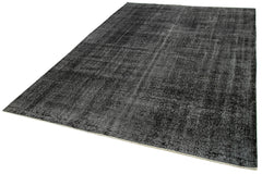 Overdyed Vintage Siyah Eskitme Pamuk Yün El Dokuma Halısı 207x308 Agacan