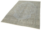 Overdyed Vintage Gri Eskitme Pamuk Yün El Dokuma Halısı 165x262 Agacan