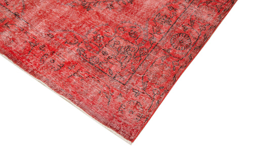 Overdyed Vintage Kırmızı Eskitme Pamuk Yün El Dokuma Halısı 168x285 Agacan