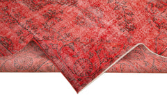 Overdyed Vintage Kırmızı Eskitme Pamuk Yün El Dokuma Halısı 168x285 Agacan