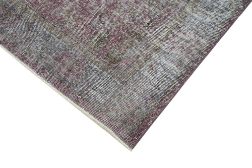 Overdyed Vintage Mor Eskitme Pamuk Yün El Dokuma Halısı 160x273 Agacan