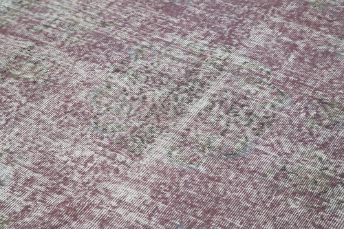 Overdyed Vintage Mor Eskitme Pamuk Yün El Dokuma Halısı 160x273 Agacan