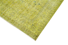 Overdyed Vintage Sarı Eskitme Pamuk Yün El Dokuma Halısı 159x262 Agacan