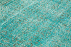 Overdyed Vintage Turkuaz Eskitme Pamuk Yün El Dokuma Halısı 160x274 Agacan