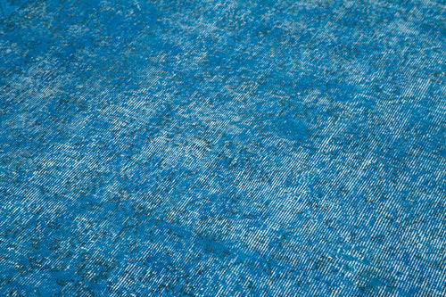 Overdyed Vintage Mavi Eskitme Pamuk Yün El Dokuma Halısı 154x275 Agacan