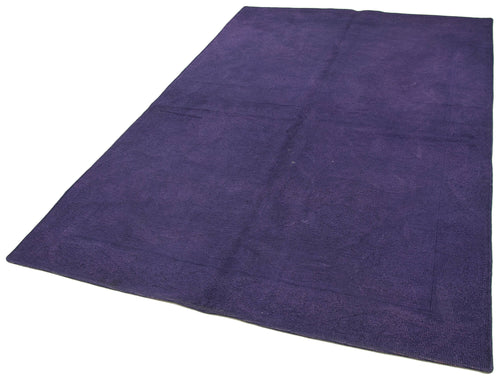 Needlepoint Mor Çiçekli Pamuk Yün El Dokuma Halısı 169x258 Agacan