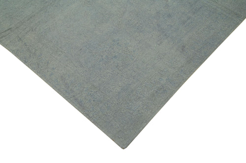 Needlepoint Gri Eskitme Pamuk Yün El Dokuma Halısı 163x237 Agacan