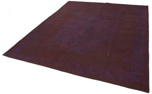Needlepoint Mor Çiçekli Pamuk Yün El Dokuma Halısı 219x263 Agacan