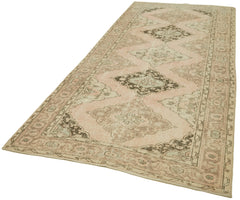 Zile Bej Eskitme Pamuk Yün El Dokuma Halısı 143x338 Agacan