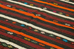 Striped Kilim Kahverengi Çizgili Keçi Tüyü El Dokuma Halısı 236x315 Agacan