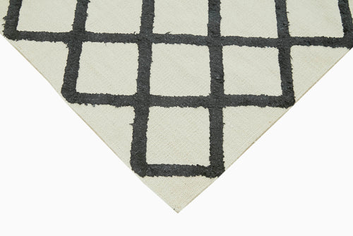 Nepal Geometric Bej Geometrik Yün Pamuk El Dokuma Halısı 244x305 Agacan