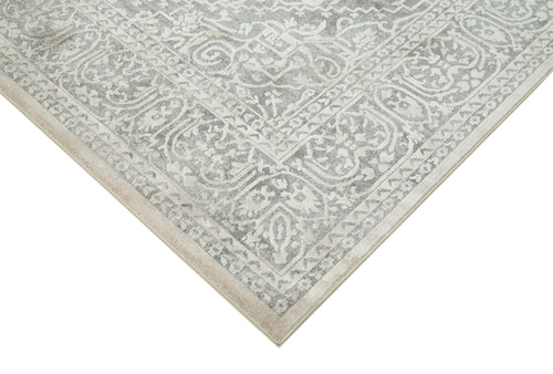 Machine Invista Gri Klasik Akrilik Viskon El Dokuma Halısı 238x305 Agacan