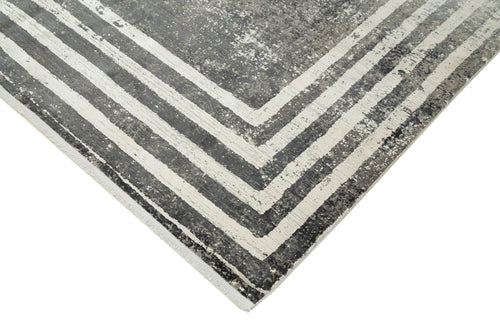 Soho VintageGri Eskitme Viskon Akrilik El Dokuma Halısı 240x340 Agacan