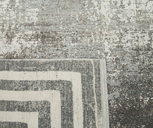 Soho VintageGri Eskitme Viskon Akrilik El Dokuma Halısı 240x340 Agacan