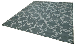Nepal Geometric Gri Geometrik Yün Pamuk El Dokuma Halısı 244x305 Agacan