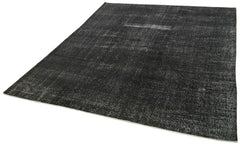 Overdyed Vintage Siyah Eskitme Pamuk Yün El Dokuma Halısı 213x276 Agacan