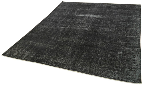 Overdyed Vintage Siyah Eskitme Pamuk Yün El Dokuma Halısı 213x276 Agacan