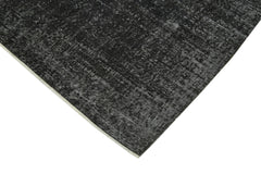 Overdyed Vintage Siyah Eskitme Pamuk Yün El Dokuma Halısı 213x276 Agacan