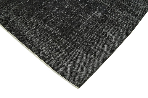 Overdyed Vintage Siyah Eskitme Pamuk Yün El Dokuma Halısı 213x276 Agacan