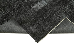 Overdyed Vintage Siyah Eskitme Pamuk Yün El Dokuma Halısı 213x276 Agacan
