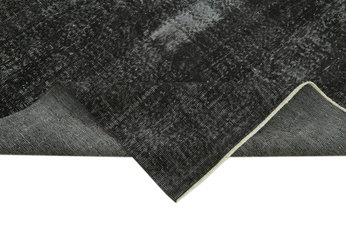 Overdyed Vintage Siyah Eskitme Pamuk Yün El Dokuma Halısı 213x276 Agacan
