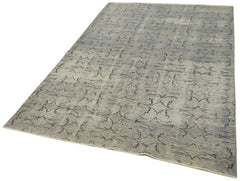Overdyed Vintage Gri Eskitme Pamuk Yün El Dokuma Halısı 156x256 Agacan