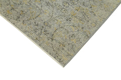 Overdyed Vintage Gri Eskitme Pamuk Yün El Dokuma Halısı 144x250 Agacan