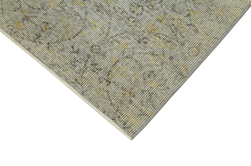 Overdyed Vintage Gri Eskitme Pamuk Yün El Dokuma Halısı 144x250 Agacan