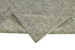 Overdyed Vintage Gri Eskitme Pamuk Yün El Dokuma Halısı 144x250 Agacan