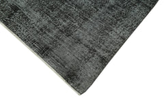 Overdyed Vintage Siyah Eskitme Pamuk Yün El Dokuma Halısı 205x300 Agacan