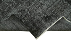 Overdyed Vintage Siyah Eskitme Pamuk Yün El Dokuma Halısı 205x300 Agacan