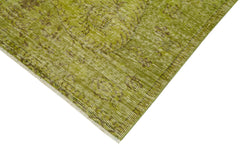 Overdyed Vintage Yeşil Eskitme Pamuk Yün El Dokuma Halısı 164x273 Agacan