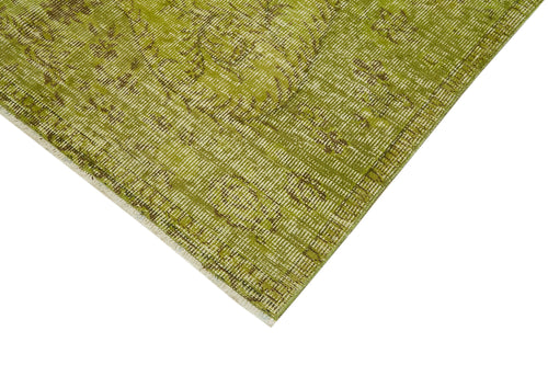 Overdyed Vintage Yeşil Eskitme Pamuk Yün El Dokuma Halısı 164x273 Agacan