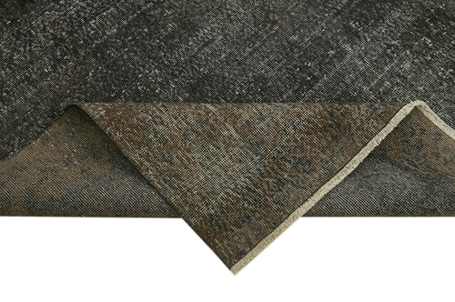 Overdyed Vintage Siyah Eskitme Pamuk Yün El Dokuma Halısı 198x310 Agacan