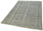 Overdyed Vintage Mavi Eskitme Pamuk Yün El Dokuma Halısı 143x224 Agacan