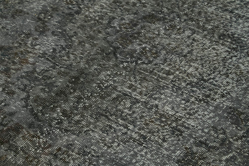 Overdyed Vintage Siyah Eskitme Pamuk Yün El Dokuma Halısı 203x305 Agacan