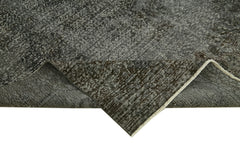 Overdyed Vintage Siyah Eskitme Pamuk Yün El Dokuma Halısı 203x305 Agacan