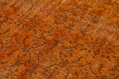 Overdyed Vintage Turuncu Eskitme Pamuk Yün El Dokuma Halısı 169x275 Agacan