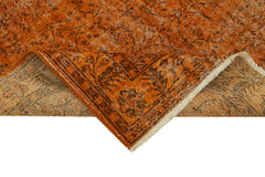 Overdyed Vintage Turuncu Eskitme Pamuk Yün El Dokuma Halısı 169x275 Agacan