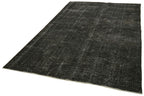 Overdyed Vintage Siyah Eskitme Pamuk Yün El Dokuma Halısı 190x298 Agacan