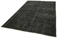 Overdyed Vintage Siyah Eskitme Pamuk Yün El Dokuma Halısı 190x298 Agacan