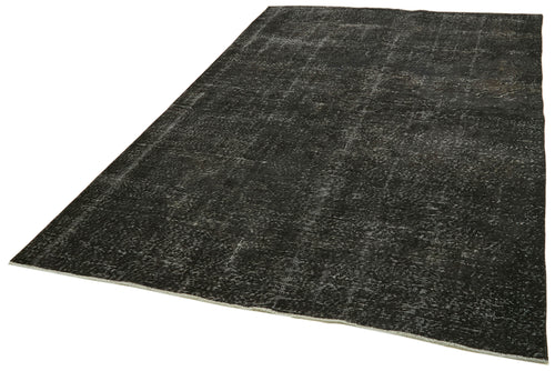 Overdyed Vintage Siyah Eskitme Pamuk Yün El Dokuma Halısı 190x298 Agacan