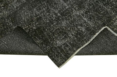 Overdyed Vintage Siyah Eskitme Pamuk Yün El Dokuma Halısı 190x298 Agacan