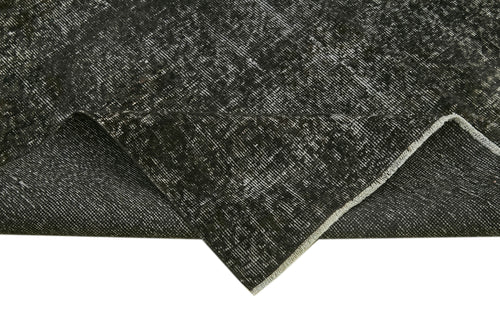 Overdyed Vintage Siyah Eskitme Pamuk Yün El Dokuma Halısı 190x298 Agacan
