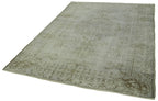 Overdyed Vintage Gri Eskitme Pamuk Yün El Dokuma Halısı 197x284 Agacan