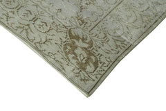 Overdyed Vintage Gri Eskitme Pamuk Yün El Dokuma Halısı 197x284 Agacan